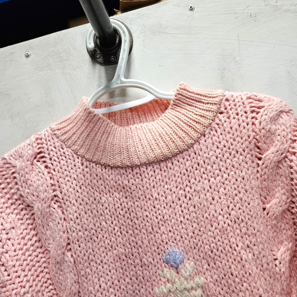 NWT 80s 90s Gitano pink plus size oversized knit crochet sweater ~ womens 44/24W - Picture 5 of 9